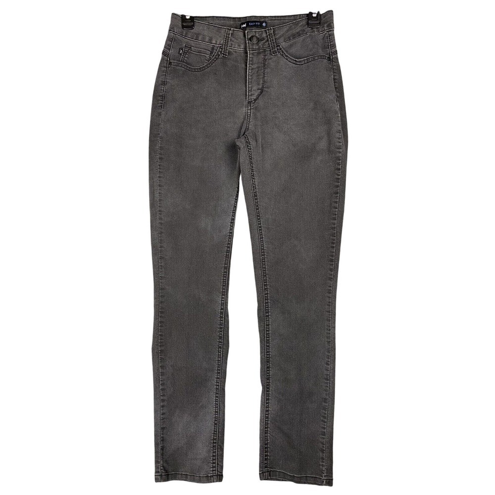 Lee Easy Fit Jeans Gray Wash‎ Relaxed Straight Leg Womens 2 Modern Essentials
